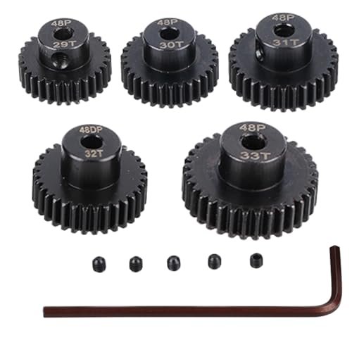 JIECHUN Metal Steel 48P Pinion Gear Set 29T to 33T with Hex Key for 1 10 RC Cars Compatible with 12mm Hex RC Tires