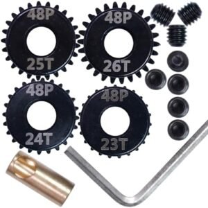HobbyPower 5mm 48p Pinion Gear Set 23T 24T 25T 26T with 5mm Shaft Bore for RC Propeller Pitch Optimization