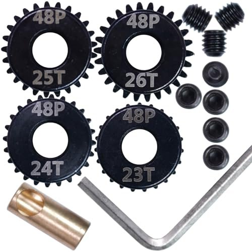 HobbyPower 5mm 48p Pinion Gear Set 23T 24T 25T 26T with 5mm Shaft Bore for RC Propeller Pitch Optimization