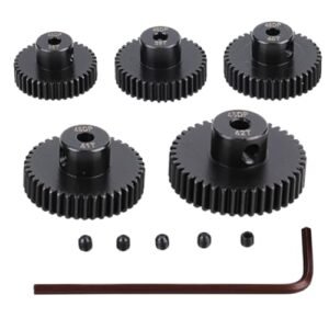 JIECHUN Metal Steel 48P Pinion Gear Set 38T 39T 40T 41T 42T for Brushless RC Motor Specs 3.175mm Shaft