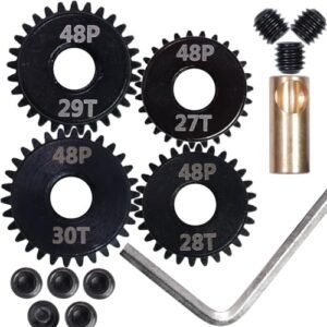 RC Boat Prop Pitch 5mm Pinion Gear 48p Set 27T 28T 29T 30T 5mm Shaft Bore 48dp Pitch Pinion for RC Racing