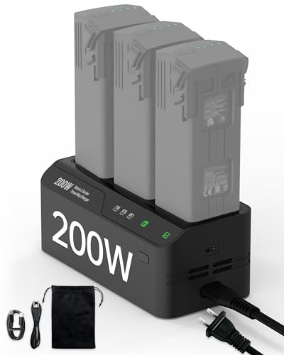 Youetly 200W Battery Charging Hub for Kaman K Max RC Helicopter DJI Mavic 3 Series 3 Way Charger with PD100W Max USB C Output