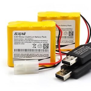 Coonyard (2-Pack) 9.6V 1000mAh NI-CD Rechargeable Battery Pack Replacement for HuanQi 781 728 RC 1:24 M1A2 Toy Tank, RC Car, RC Battle Tank, RC Boat Model Toys Household Appliances