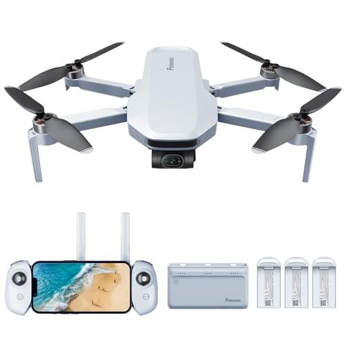 Potensic ATOM 3 Axis Gimbal 4K GPS Drone Standard Kit Bundle with Parallel Charging Hub and 2 Batteries