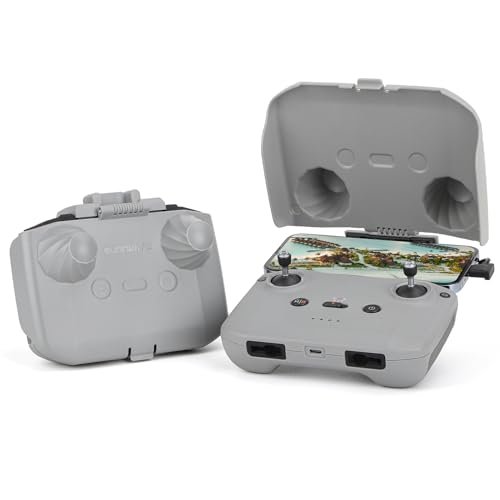 Anbee 2 in 1 Protector Cover and Monitor Sunshade for DJI RC N1 RC N2 Remote Controller Compatible with DJI Mini 4 Pro Mini 3 3 Pro Air 3 Mini 2 2 SE Mavic 3 Pro Air 2 2S Drones