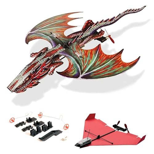 POWERUP 4.0 Dragon Edition RC Dragon Smartphone Controlled Paper Airplane Kit with Autopilot Gyro Stabilizer for Hobbyists and Pilots