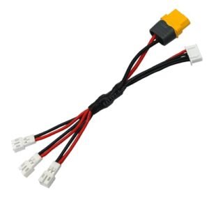 3X JST PH2.0 to XT60 Parallel Battery Charging Cable 12cm for Nitro RC Car Spark Plugs Mobula 6 7 Tinyhawk Ⅱ M6D D6PRO SCX24 RC Car Batteries