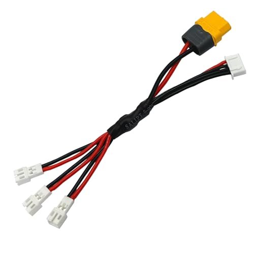 3X JST PH2.0 to XT60 Parallel Battery Charging Cable 12cm for Nitro RC Car Spark Plugs Mobula 6 7 Tinyhawk Ⅱ M6D D6PRO SCX24 RC Car Batteries