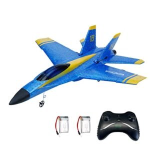 Eayaele J11 RC Jet Plane 2 CH Remote Control Airplane Foam Glider for Kids Beginners Blue