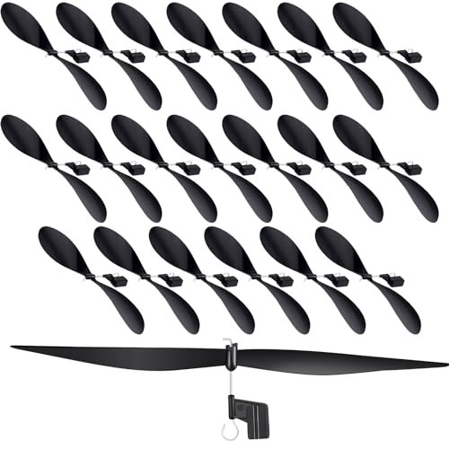 Libima 20 Pcs Fuel Dots for RC Airplanes Plastic Propeller 7.1 Inches Fold Resistant Blades with Rubber Band Hooks