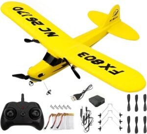 Ouhgnoh Best Beginner Airplane RC 2.4GHz Remote Control Airplane Gyro Easy to Fly for Kids Boys Yellow