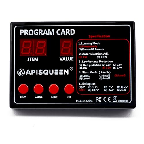ApisQueen Programming Card for RC Billing Boats ESC Electronic Speed Controller Compatible with O'Hara Series 70A 90A 120A 150A