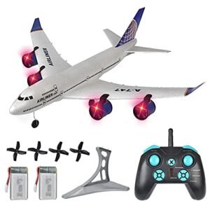 SSBHDM RC Passenger Plane Crash Resistant A 747 Simulation Aircraft 2.4GHZ 3 Channel Fixed Wing Drone with LED Searchlight
