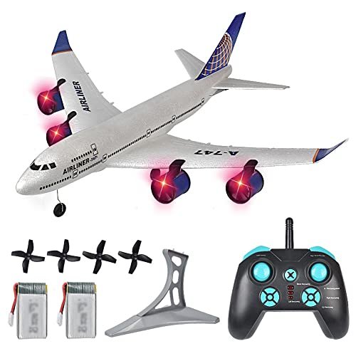 SSBHDM RC Passenger Plane Crash Resistant A 747 Simulation Aircraft 2.4GHZ 3 Channel Fixed Wing Drone with LED Searchlight