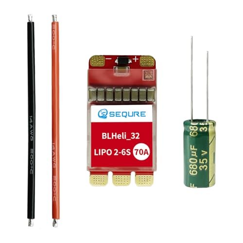 SEQURE 70A Brushless ESC BLHeli_32 2 6S Lipo Electric Speed Controller for Seagull RC Models FPV Planes and RC Cars