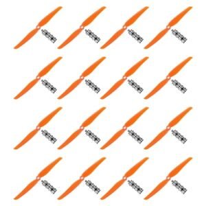 MECCANIXITY 7035 Propellers 7x3.5 Prop 2 Vane Fixed Wing Orange Replacement Props with Adapter Rings for Airplane RC Plane Pack of 16 Featuring RC Willey Logo PNG