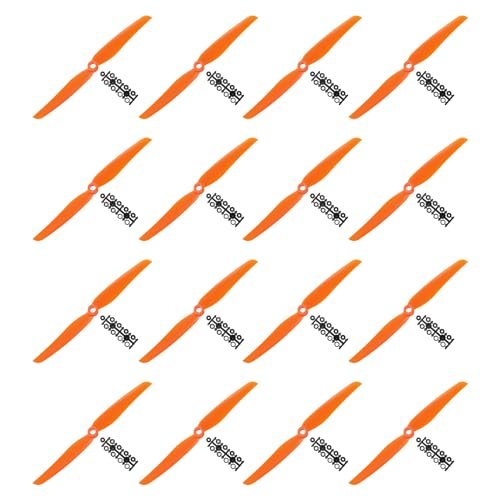 MECCANIXITY 7035 Propellers 7x3.5 Prop 2 Vane Fixed Wing Orange Replacement Props with Adapter Rings for Airplane RC Plane Pack of 16 Featuring RC Willey Logo PNG