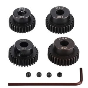JIECHUN 29T 30T 31T 32T 4Pcs 48DP 5mm Shaft Hole Motor Pinion Gears Best RC Scale Truck Upgrade