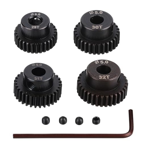 JIECHUN 29T 30T 31T 32T 4Pcs 48DP 5mm Shaft Hole Motor Pinion Gears Best RC Scale Truck Upgrade
