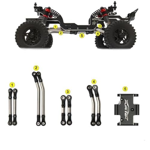 FURITEK Steel HIGH Clearance Links Sets with Aluminium Skid Plate for FURITEK FX118 RC Willey Clearance Las Vegas