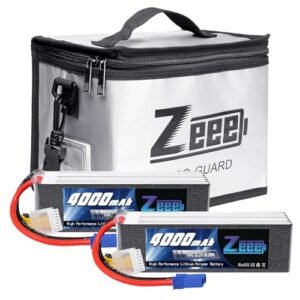 Zeee 6S Lipo Battery 4000mAh 22.2V 100C Soft Case Battery EC5 Connector 2 Pack Batteries with 1 Pcs Lipo Safe Bag Fireproof Explosionproof Bag for Storage Charging