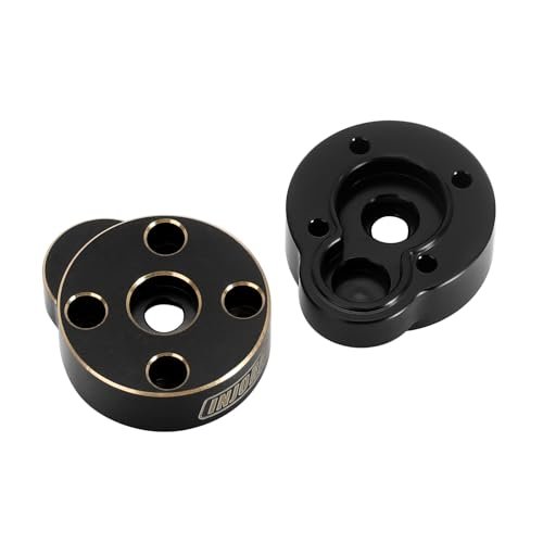 INJORA Black Brass Outer Portal Shock Covers for RC Car 23g Drive Housing Axle Cover Compatible with 1/24 1/18 FMS FCX24 FCX18 Wagon 2PCS