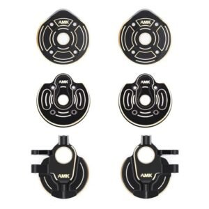 AMK SCX10 III Brass Kit with RC Crawler Tires 1.9 for Axial SCX10 Capra Steering Knuckle Front Caps Rear Portal Axle Housing