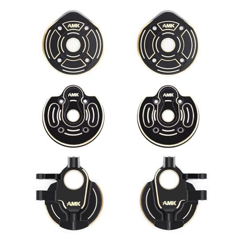 AMK SCX10 III Brass Kit with RC Crawler Tires 1.9 for Axial SCX10 Capra Steering Knuckle Front Caps Rear Portal Axle Housing