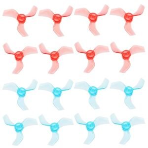 eMagTech 16pcs 40mm 3 Blade Props 1.0mm Shaft Drone Blades for Beta75S Beta75 Pro Beta75 Pro 2 Models Blue Red