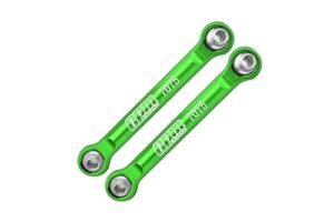 Custom RC Monster Truck Bodies Aluminum Front Steering Links for Arrma 1 18 Granite GROM MEGA 380 Brushed 4X4 Monster Truck ARA2102 Upgrade Parts Green