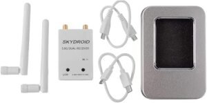 Skydroid OTG 5.8G 150CH UVC Dual Antenna FPV Receiver for RC Helicopter Simulator Android White