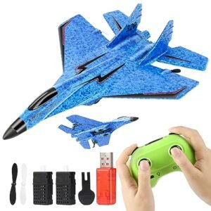 SkyRider F22 Foam Jet RC Plane 2CH 2.4Ghz Remote Control Airplane with Lights for Adults and Kids