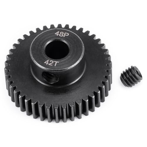 BRKRC Steel 48P Motor Gear 5mm Bore 40 45T Pinion Gears Compatible with 1/10 RC Drift Car Wheels and Monster Truck Buggy