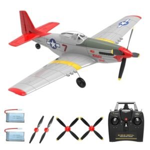 RCSHOBBY 4 Channel Remote Control Airplane with Smoke System 2.4Ghz RC Plane Ready to Fly P51 Mustang for Beginners Adults