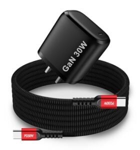 DJI 30W USB C Fast Charger GaN III Based for RC Retaining Wall Drones Mini 4 Pro Mini 3 Pro Air 3 Avata 2 Accessories with 6.6FT Cable