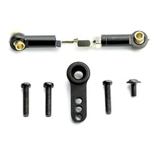 Mesimsple Alloy Hyper GO Steering Link Servo Arm Upgrade for Hot Wheels Hyper Racer RC MJX Hyper GO 16207 16208 16209 16210 H16BM H16GT H16DR H16 1/16 Series Black