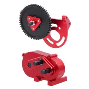 FACCNOY LCG Metal Prefixal Gearbox 30% Overdrive Gear Front Motor Transmission Transfer Case for 1/10 RC Crawler SCX10 I II 90046 Capra LCG Chassis Upgrade Parts Red King Motor RC Parts