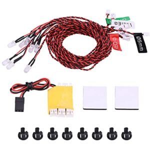Mokernali 8 LED RC Lighting Kit for P 38 Lightning RC Airplane Helicopter Simulation Flashing Lights