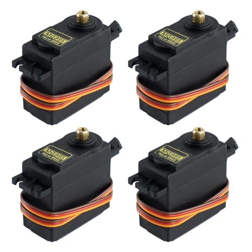 Hosyond 4Pack MG995 Digital RC Servo Motors Metal Gears High Torque for RC Stealth Speed Boat Robot Helicopter