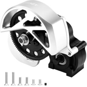 GLOBACT RC Boat Parts List 3 Gear Metal Transmission Gearbox Set for 1/10 RC Crawler Axial SCX10 SCX10 II SMT10 AX10 VS4 10 Chassis Upgrade Silver