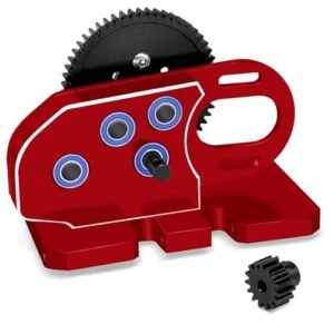 OGRC 2.Low Transmission 30 Overdrive Complete Gearbox with Skid Plate and 15T Motor Pinion for 1/10 Axial SCX10 I II RC Crawler Parts Red Easy RC Parts