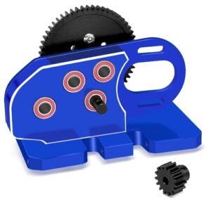 OGRC 2 Low Transmission 30 Overdrive Complete Gearbox with Skid Plate and 15T Motor Pinion for 1/10 Axial SCX10 I II RC Crawler Parts Blue ESP RC Parts
