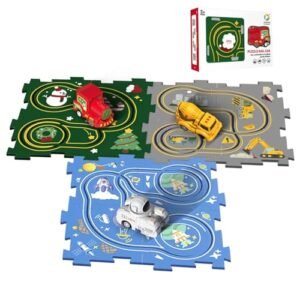 BCWJ NETS Christmas Jigsaw Track Car DIY Toy Set 5pcs for Kids