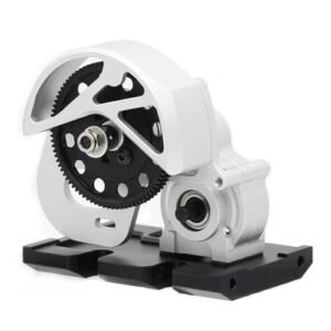 AMK Aluminum 1/10 Scale RC Body 3D Print Transmission Gearbox with Skid Plate for Axial SCX10 II AX10 SMT10 Vanquish VS4 10 Upgrades Silver