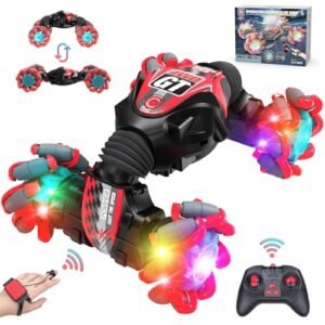 Craig Biggio RC Stunt Car with Music and Colorful Lights 4WD Gesture Remote Control Toy for Kids 6 12 Years