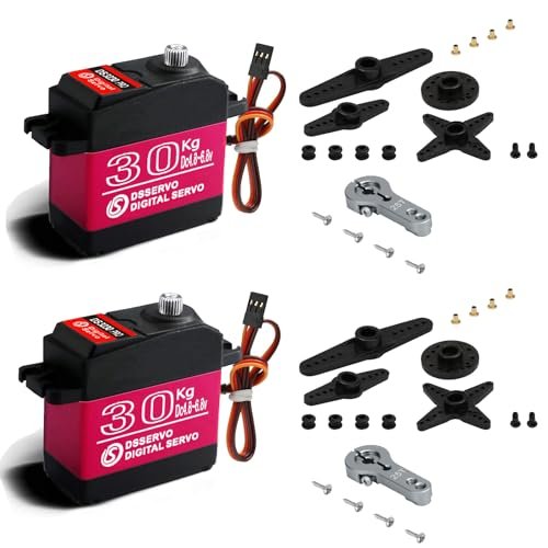 HOOYIJ 2 Pack High Torque Full Metal Gear 30KG Digital Servo Motor DS3230MG Waterproof Steering RC Servo for 1/10 Scale General Lee RC Car