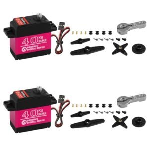 HOOYIJ 2Pack 40KG Digital RC Servo Waterproof DS3240MG High Torque Full Metal Gear RC Car Steering Motor for 1/8 1/10 Scale RC Crawler Car Buggy Control Angle 270 Degree