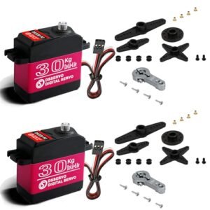 HOOYIJ 2Pack DS3230MG High Torque 30KG Digital Servo Motor Full Metal Gear Waterproof Steering RC Servo for 1 10 Scale RC Action Figures