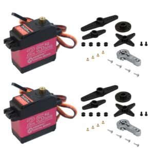 HOOYIJ 2 Pack 25KG Waterproof Digital Servo DS3225MG High Torque Full Metal Gear RC Servo for Tatra RC Truck 1/8 1/10 Scale Crawler Boat