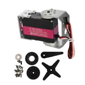 HOOYIJ 150KG Digital RC Servo RDS51150 Dual Shafts 12V High Torque Stainless Steel Metal Gear Large Steering Servo Motor for ETS RC Car Crawler Robotic Arm Control Angle 270°